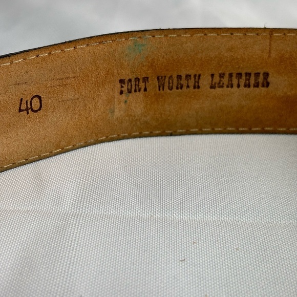 Vtg Fort Worth Leather Men's Brown Patterned Leather Belt, 51411 Size 40 - Picture 6 of 12